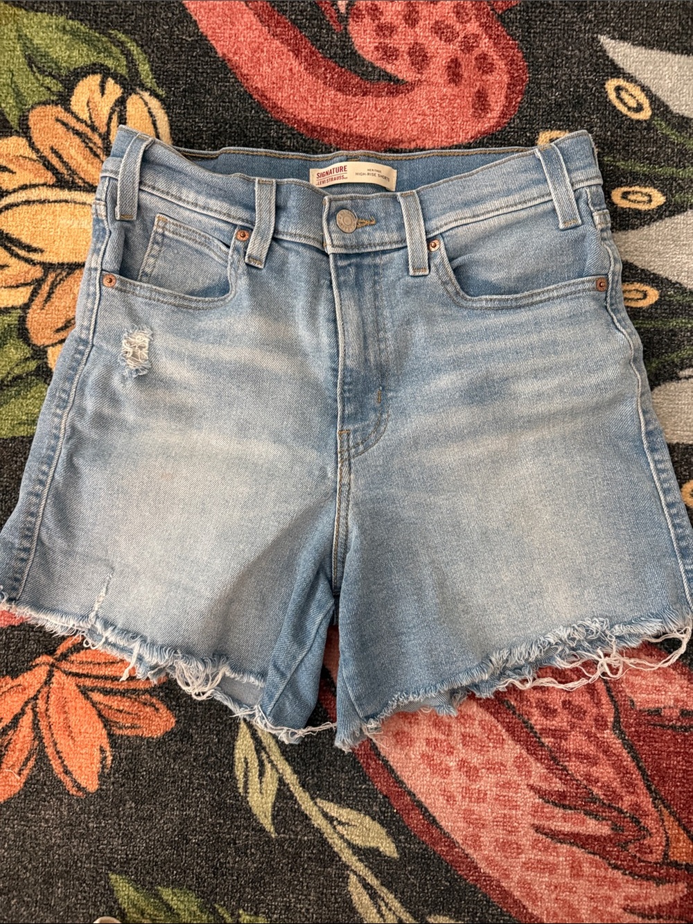 Levi Strauss Light Blue High-Rise Denim Shorts